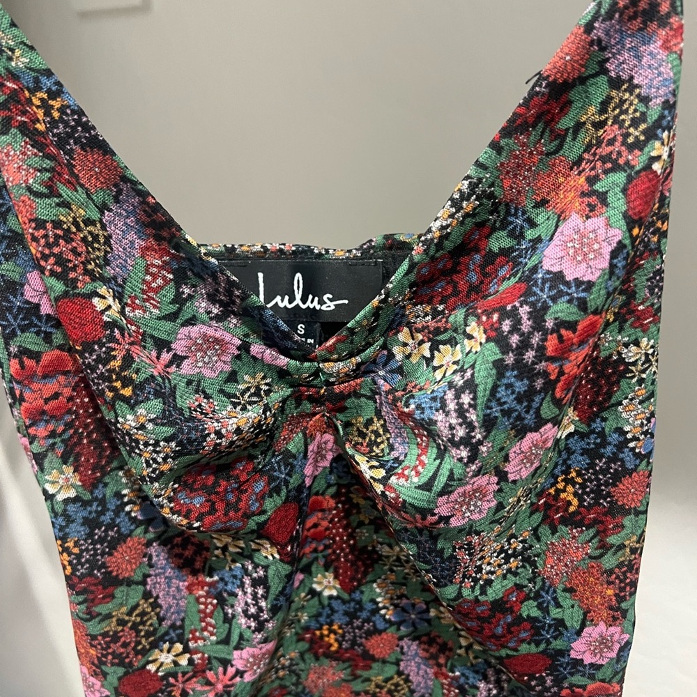 Lulu's Red and Pink Floral Dress Vibrant Summer Style